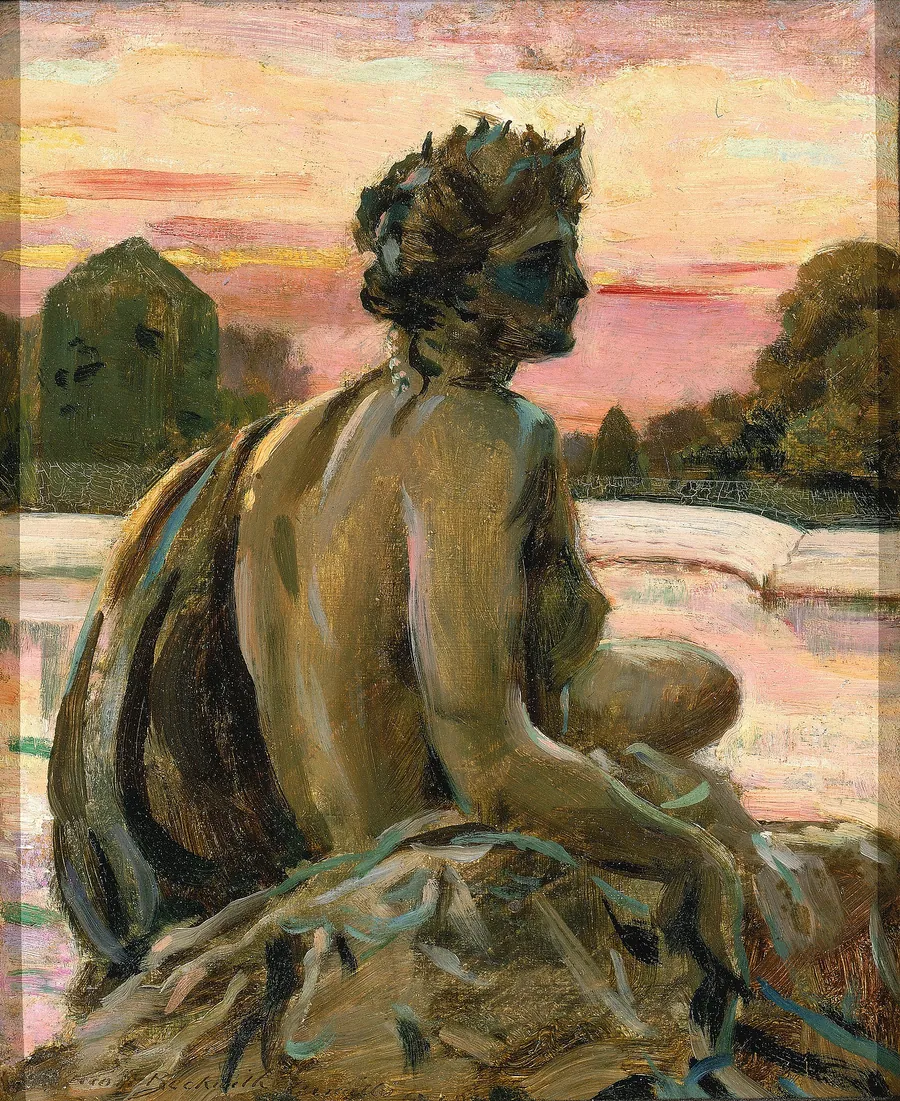 One of the Figures at the Parterre d'Eau by Carroll Beckwith, born Hannibal, MO 1852-died New York City 1917