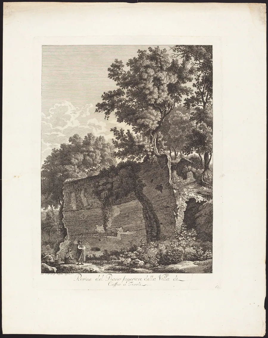 Rovine del Piano superiore della Villa di Cassio a Tivoli by Albert Christoph Dies