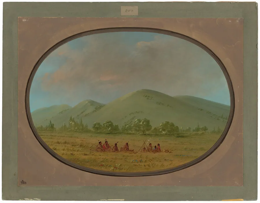 Nishnabotana Bluffs, Upper Missouri by George Catlin