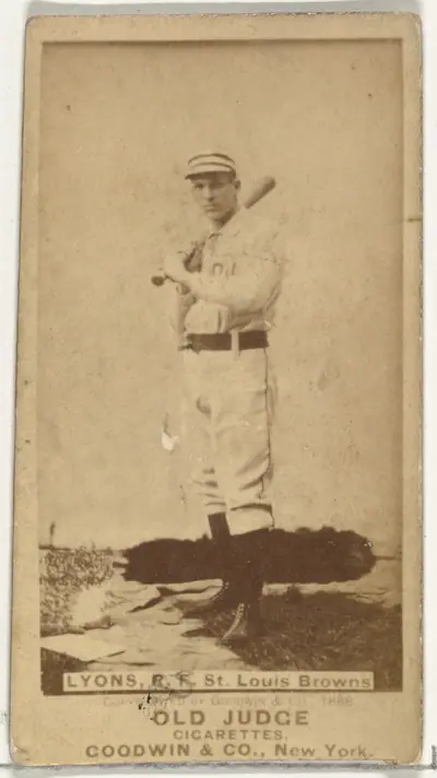 Harry Lyons, Right Field, St. Louis Browns, from the Old Judge series (N172) for Old Judge Cigarettes