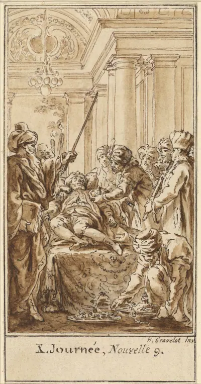 Tenth Day, Ninth Story: Saladin Bestows Rich Gifts on the Sleeping Torello