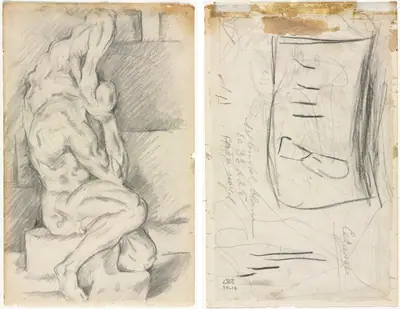 Sketch of Anatomical Sculpture (recto) Sketch of Madame Cézanne (verso)