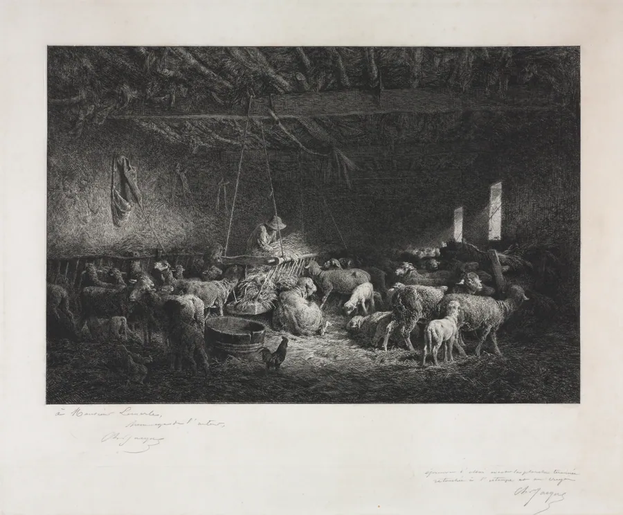 Stable by Charles-Émile Jacque