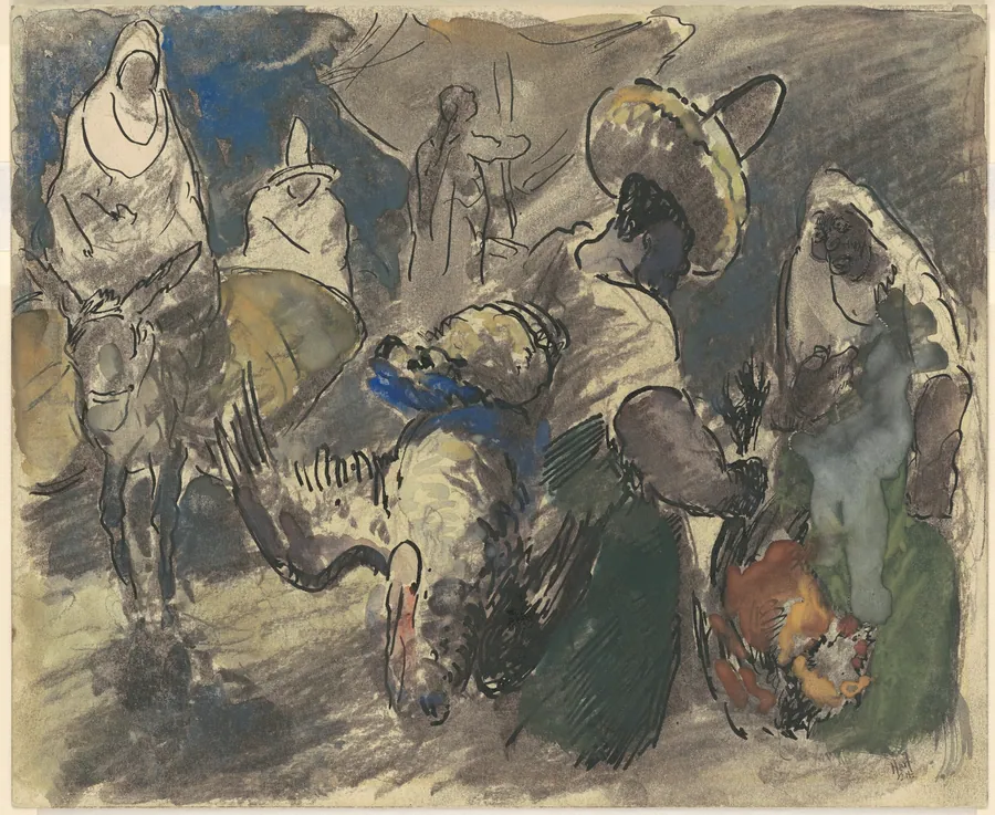 Chicken Vendors [recto] by George Overbury (Pop) Hart