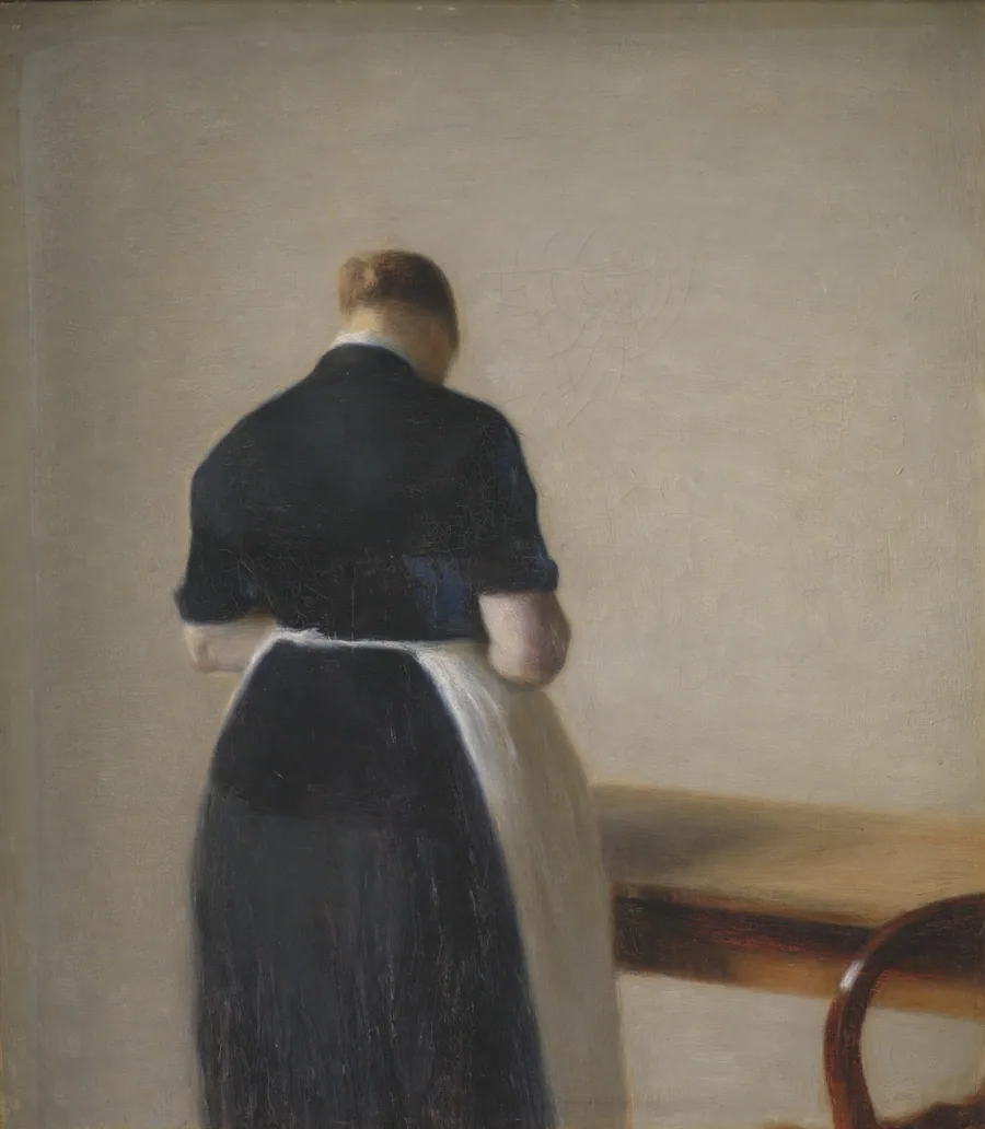 Kvindefigur set fra ryggen by Vilhelm Hammershøi
