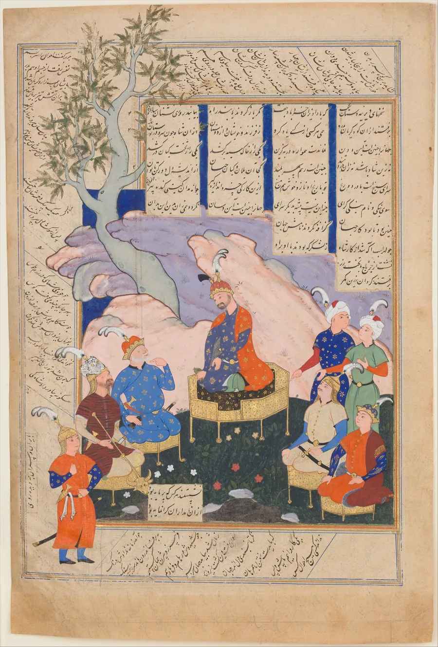 "Luhrasp Hears from the Returning Paladins of the Vanishing Kai Khusrau", Folio from a Shahnama (Book of Kings) of Firdausi by Abu'l Qasim Firdausi