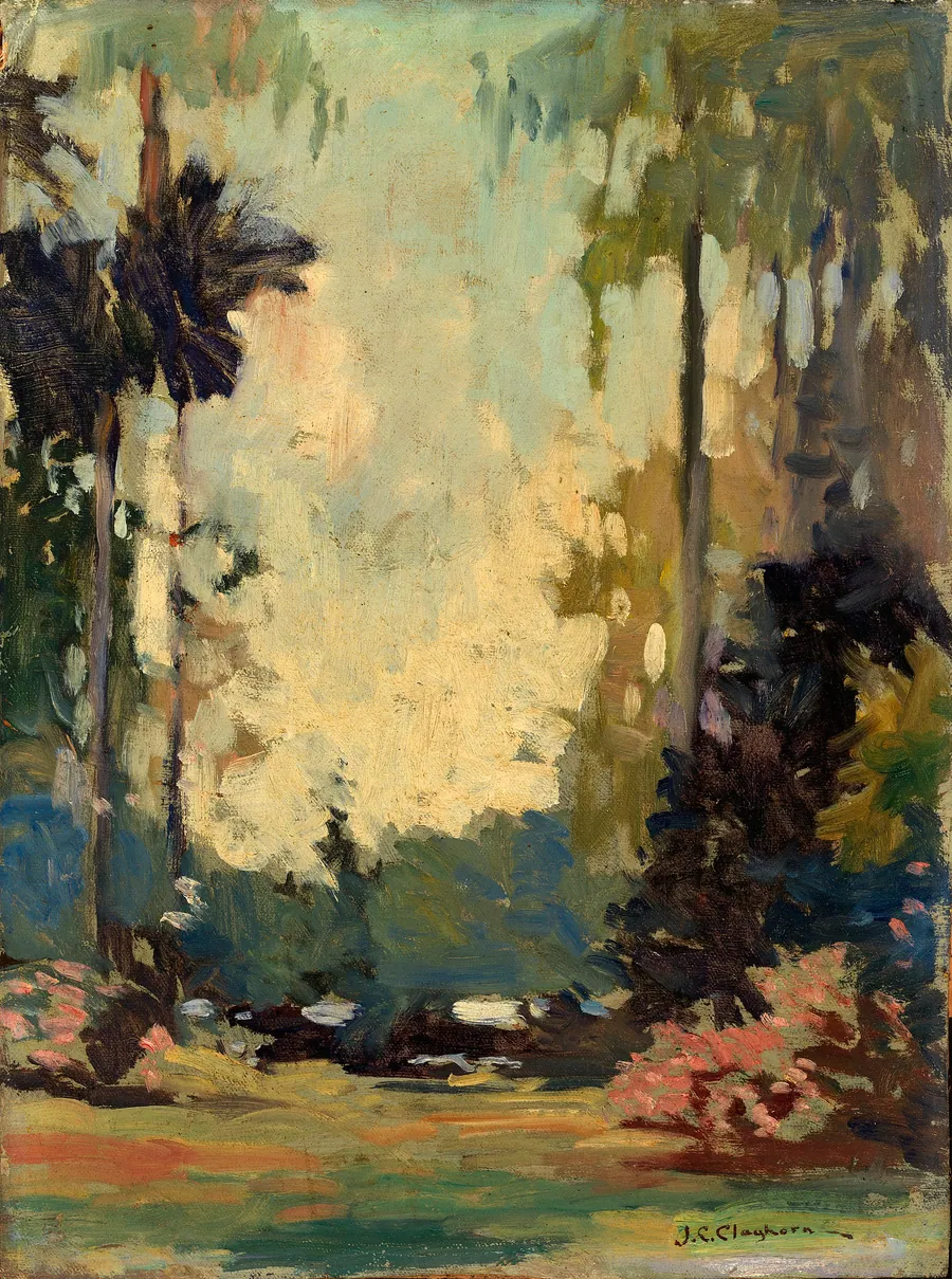A Florida Park by Joseph C. Claghorn, born Philadelphia, PA 1869-died Bethesda, MD 1947