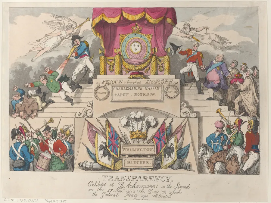 Transparency: Exhibited at R. Ackermann's in the Strand on the 27th November 1815, the Day on which the General Peace was Celebrated in London by Arthur Wellesley, 1st Duke of Wellington