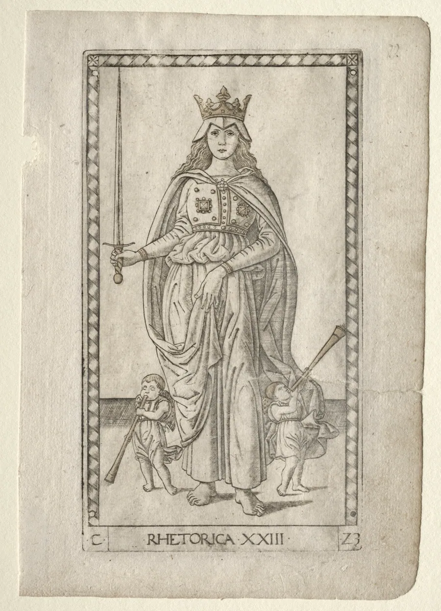 Rhetoric (from the Tarocchi, series C:  Liberal Arts, #23) by Master of the E-Series Tarocchi