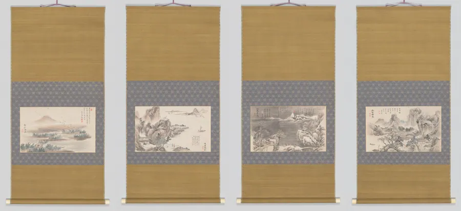 Four Motifs from the Eight Views of Xiao-Xiang by Tani Bunchō