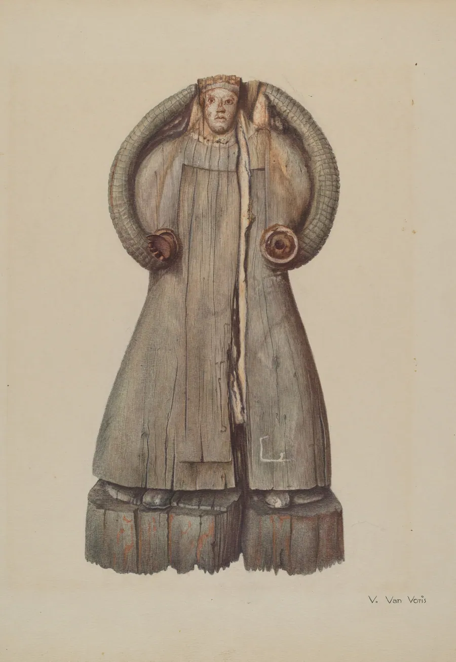 Carved Statue of the Virgin Mary by Vera Van Voris