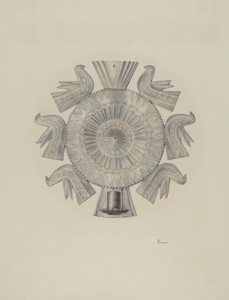 Cut Tin Candleholder by Hal Blakeley