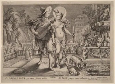 Diana as Luna Accompanying a Young Man Serenading