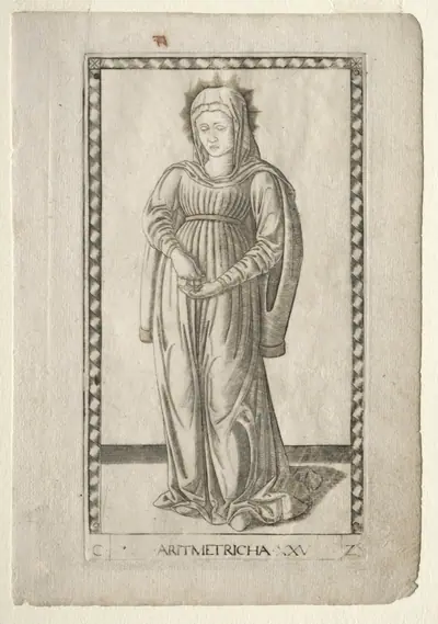 Arithmetic (from the Tarocchi, series C:  Liberal Arts, #25)