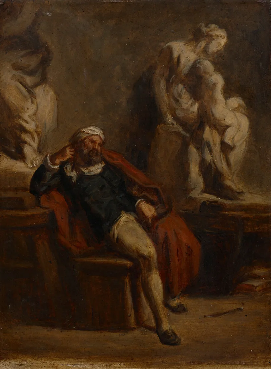 Michelangelo in His Studio by Pierre Andrieu