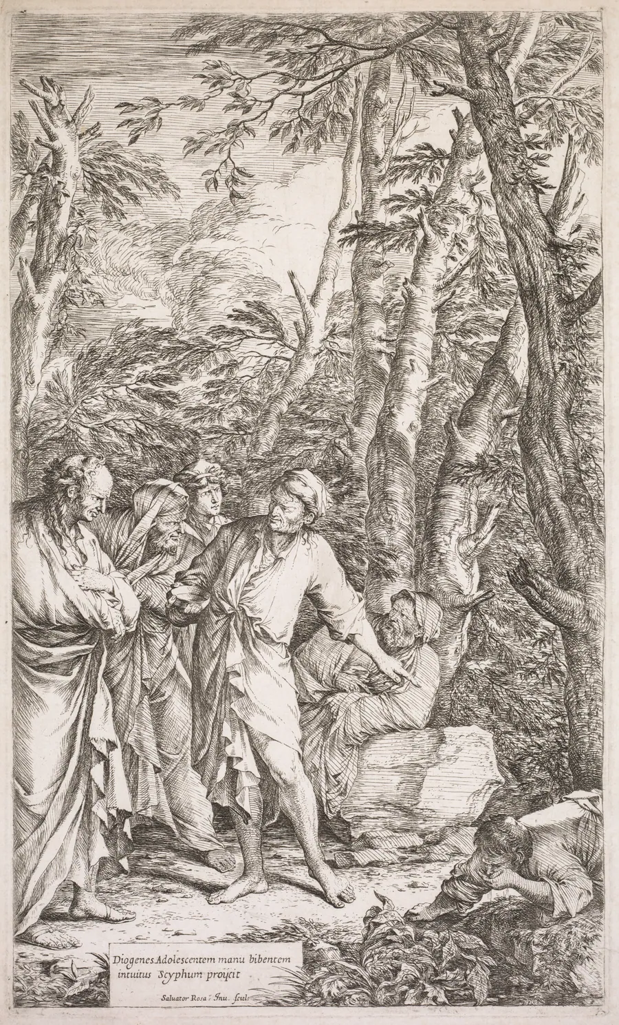 Diogenes and His Cup by Salvator Rosa