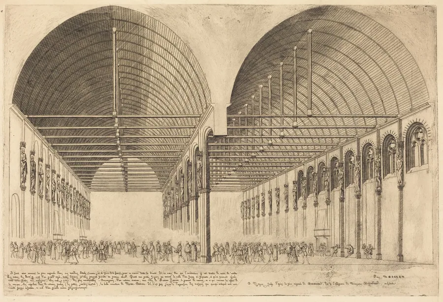 La salle des pas-perdus à l'ancien Palais-de-Justice, Paris (The Antechamber of the Palace of Justice, Paris) by Charles Meryon