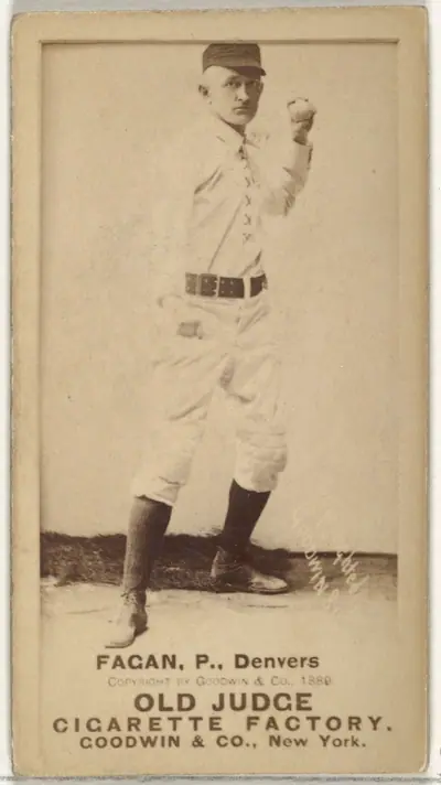 William A. "Bill" Fagan, Pitcher, Denver, from the Old Judge series (N172) for Old Judge Cigarettes