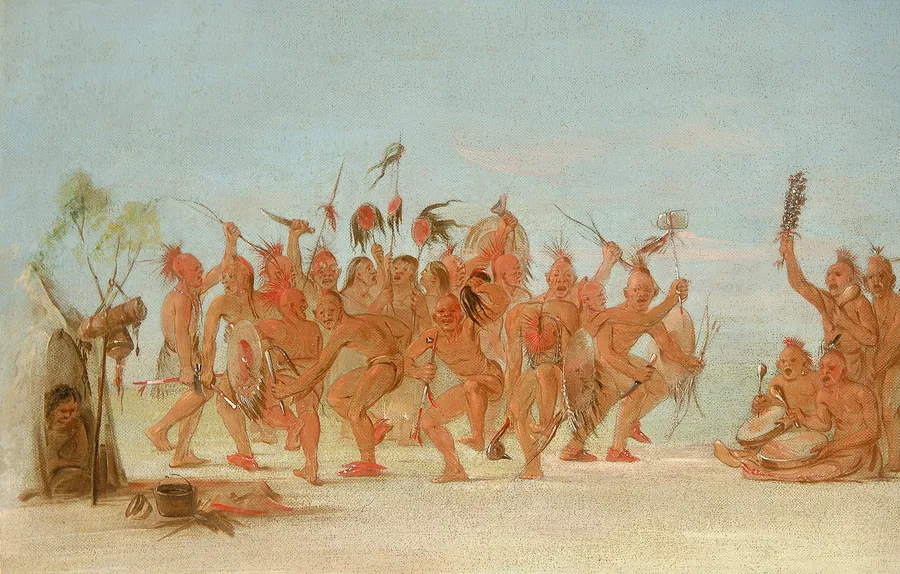 Dance to the Medicine Bag of the Brave by George Catlin, born Wilkes-Barre, PA 1796-died Jersey City, NJ 1872