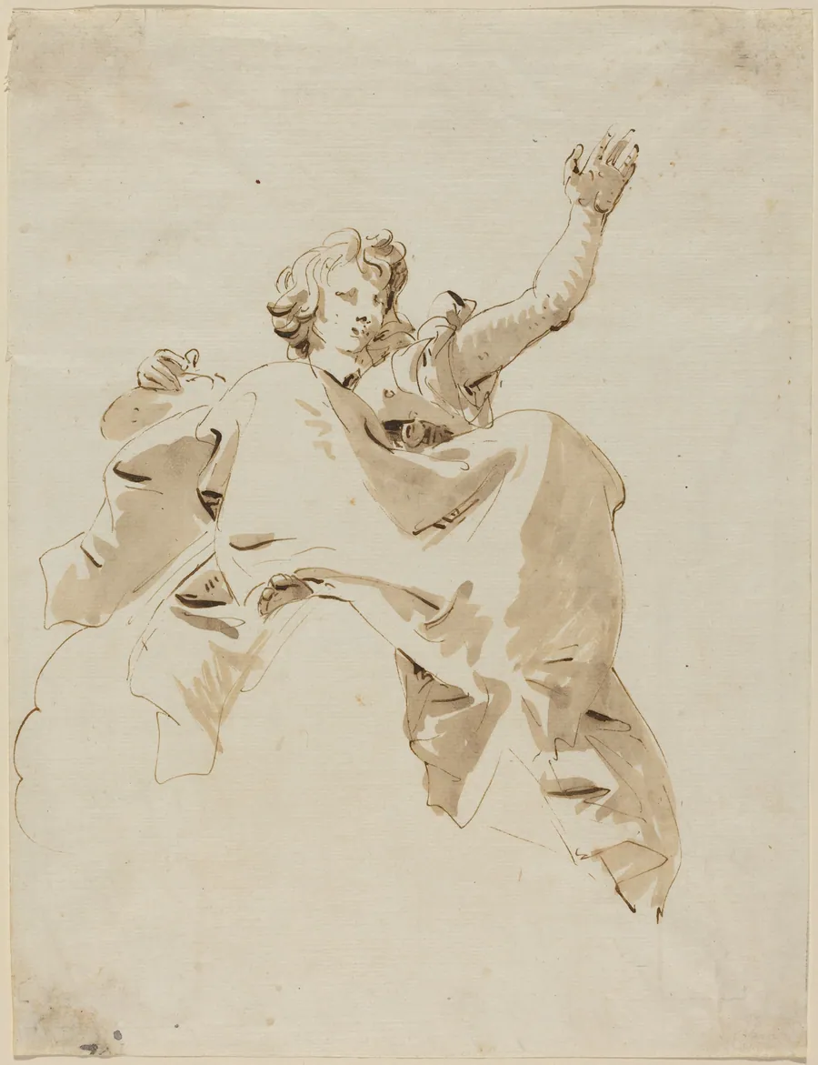 A Woman Seated on a Cloud, Seen from Below by Giovanni Battista Tiepolo