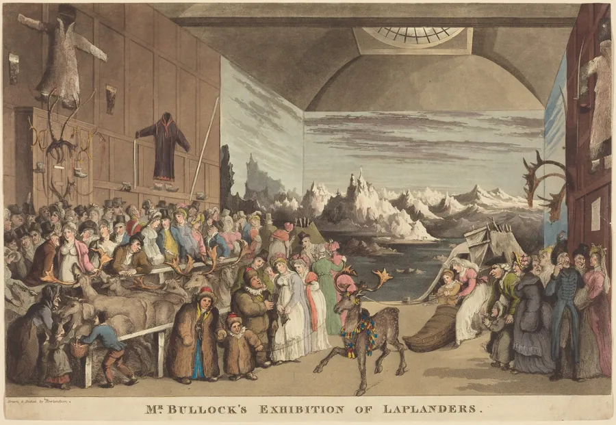 Mr. Bullock's Exhibition of Laplanders by Thomas Rowlandson