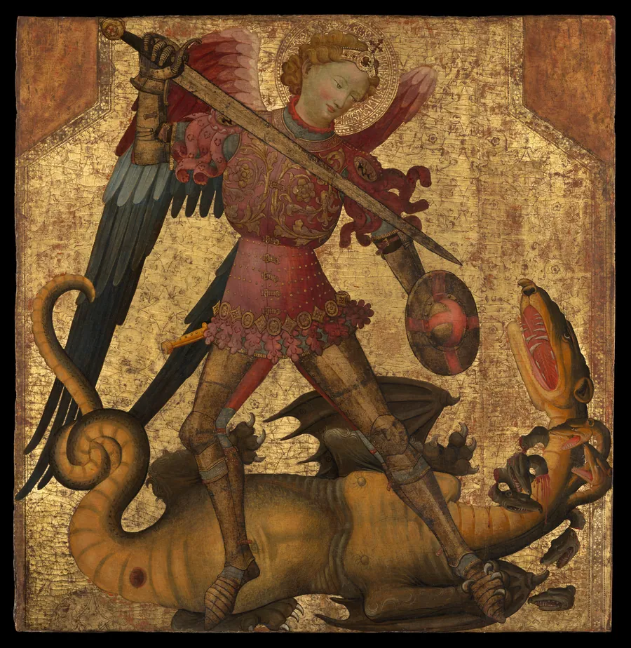 Saint Michael and the Dragon by Spanish (Valencian) Painter