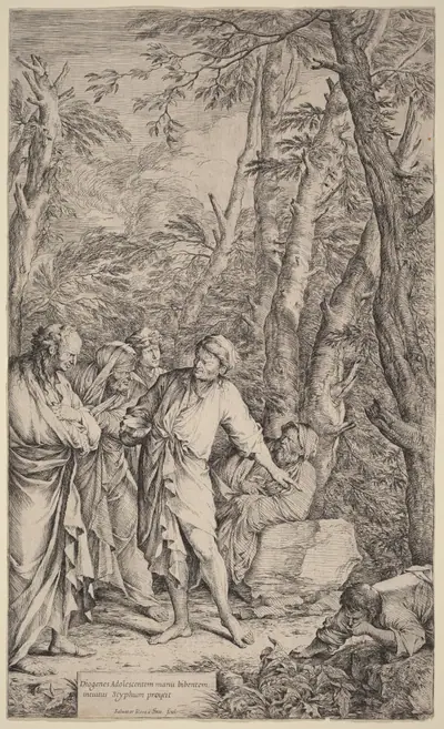 Diogenes Casting away his Bowl