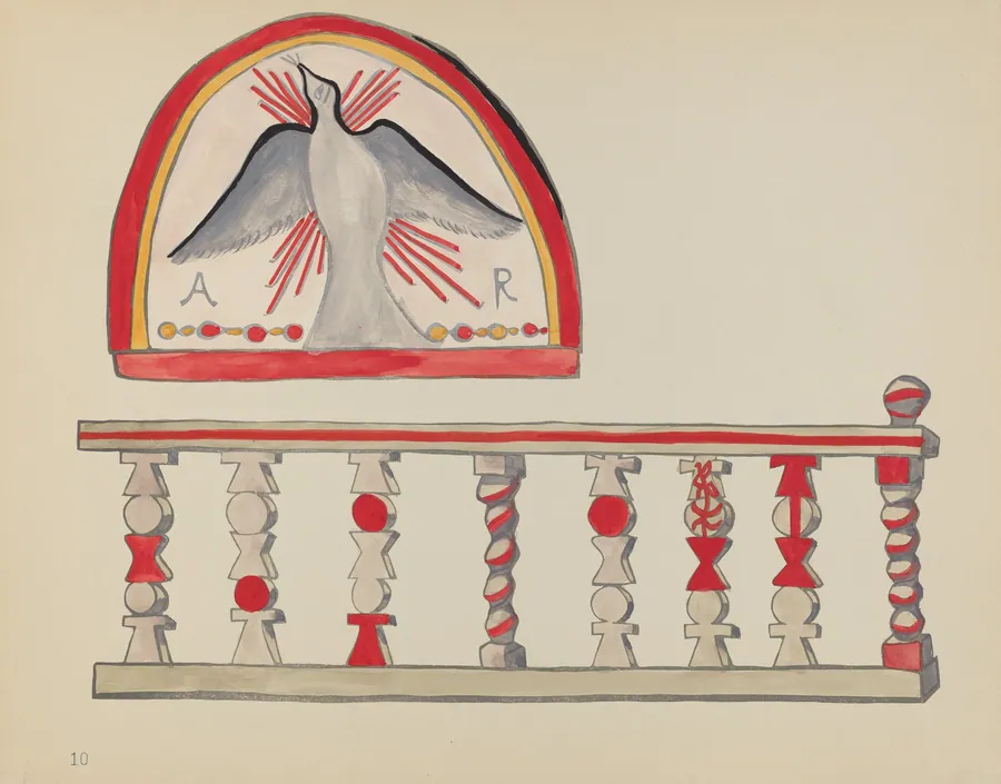 Plate 10: Holy Ghost Lunette: From Portfolio "Spanish Colonial Designs of New Mexico" by American 20th Century