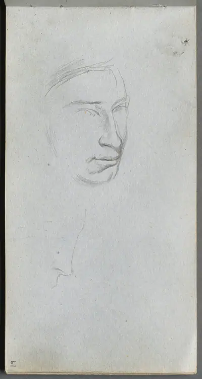 Sketchbook, page 61: Face, 3/4 view profile