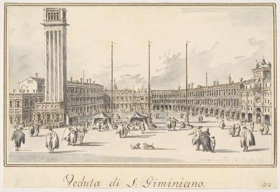 Piazza San Marco, Looking toward the Church of San Gemignano by Giacomo Guardi