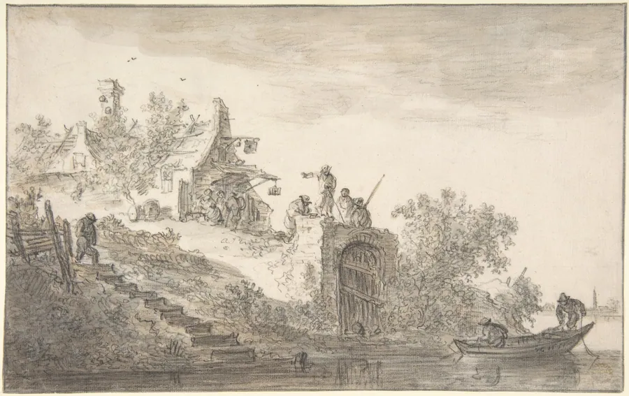 Landscape with Figures by Jan van Goyen
