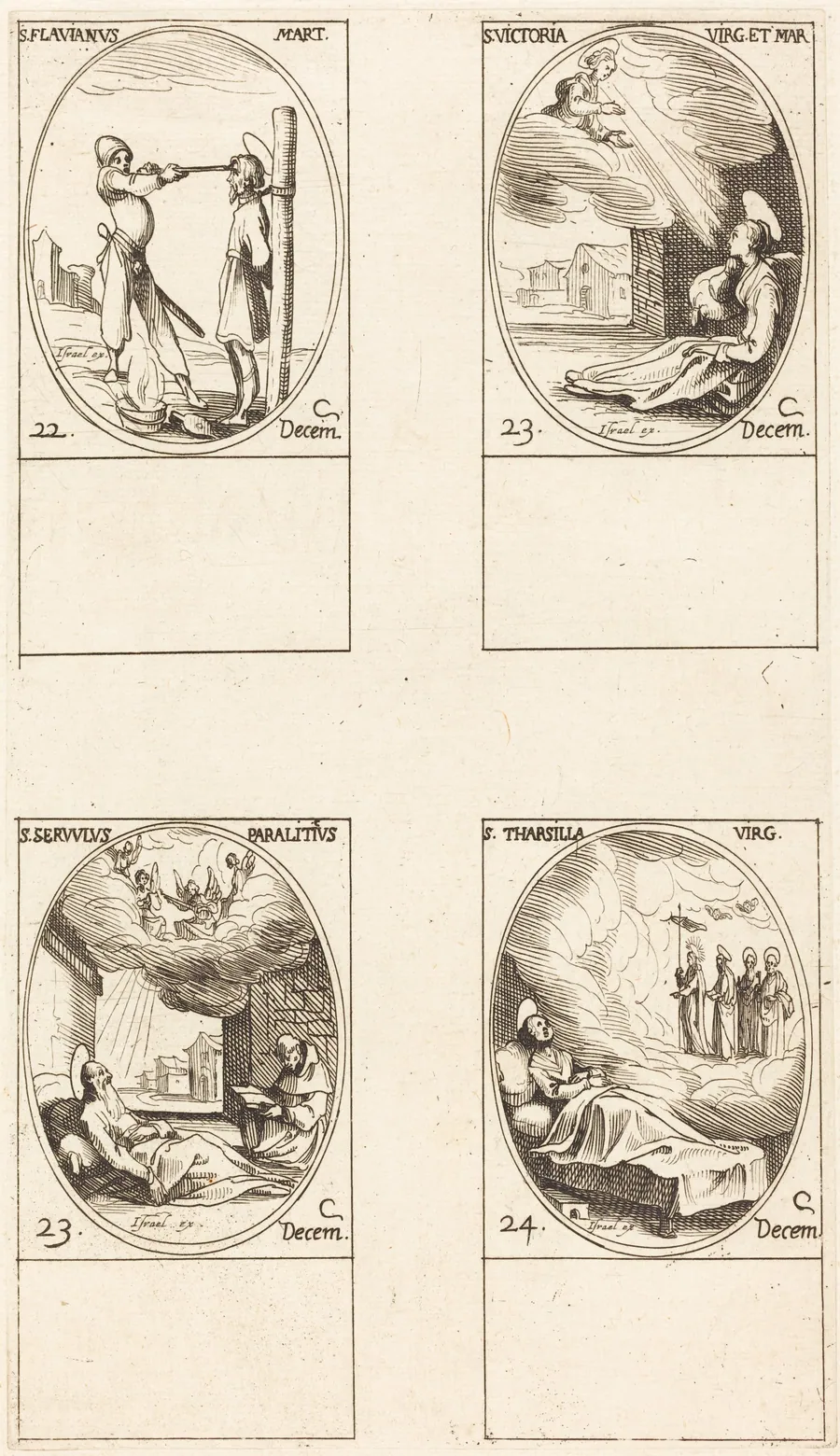 St. Flavian; St. Victoria; St. Servulus; St. Tharsilla by Jacques Callot
