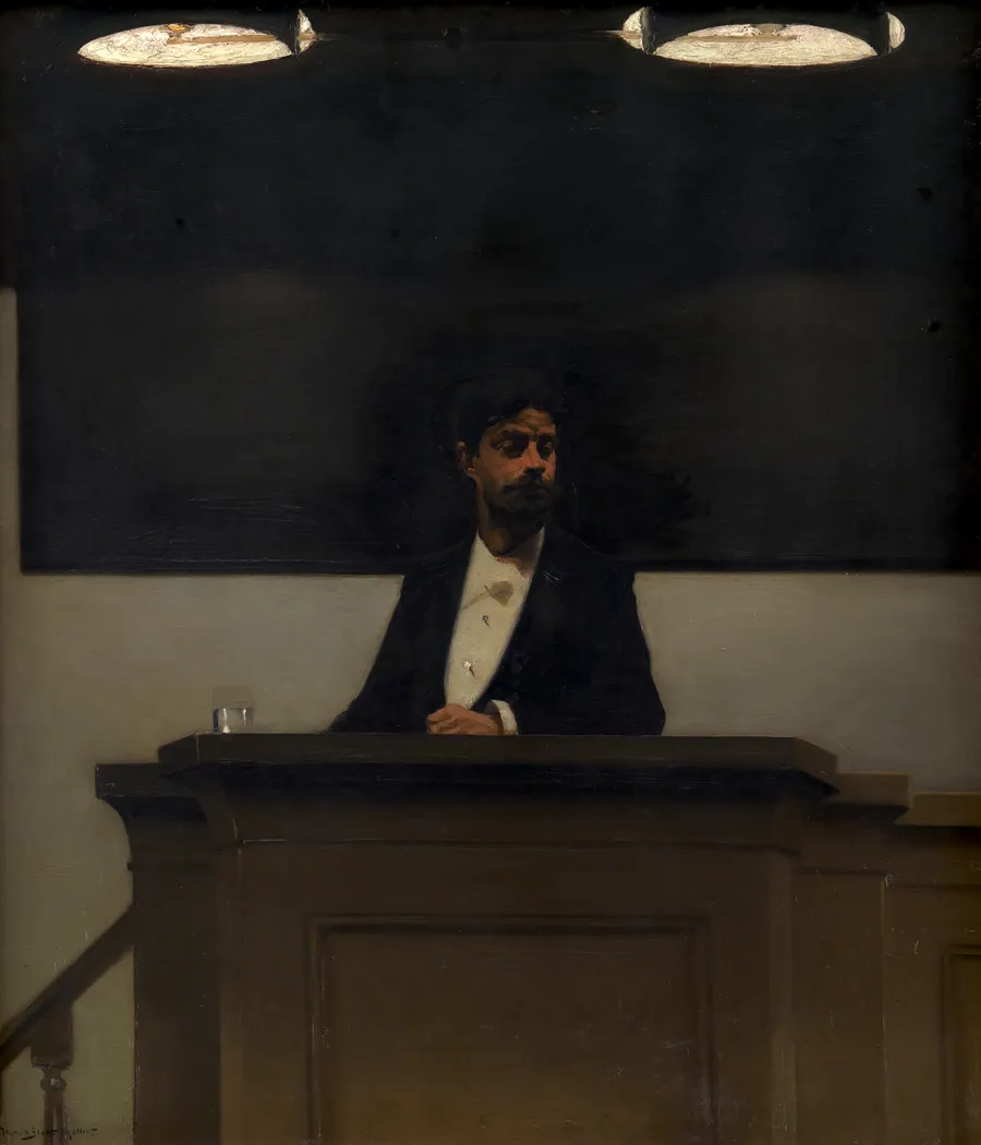 Georg Brandes på Københavns Universitets talerstol by Harald Slott-Møller
