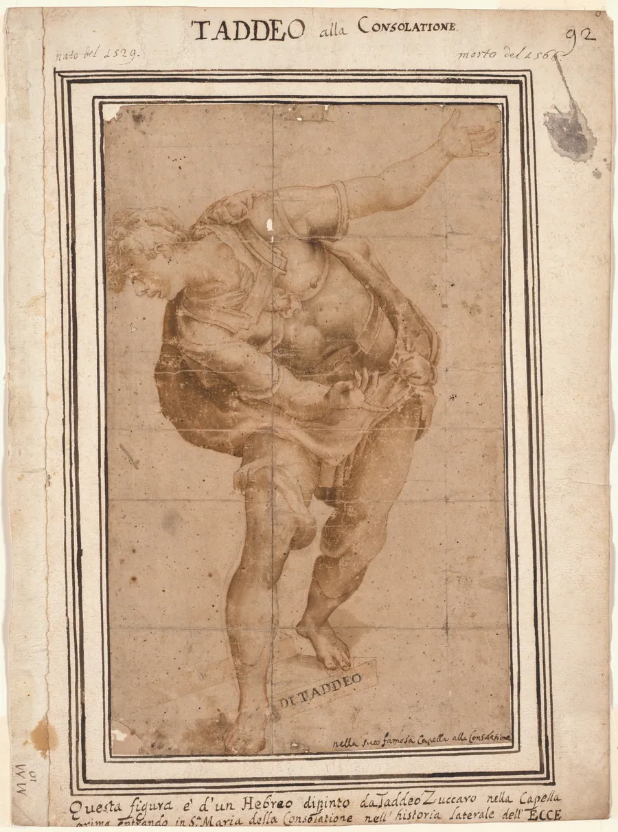 Un Hebreo, from Christ Shown to the People (recto) by Taddeo Zuccaro