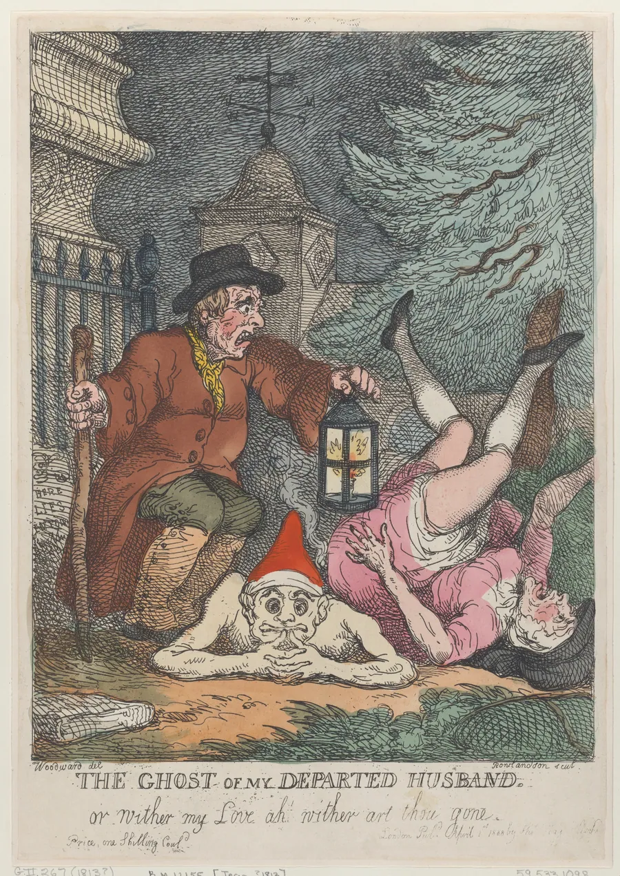 The Ghost of My Departed Husband, or Wither my Love ah wither art thou gone by Thomas Rowlandson