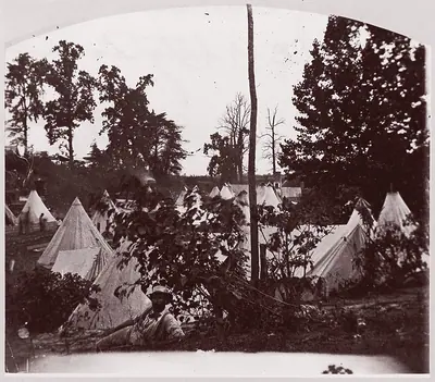 Camp of Construction Corps, U.S. Military Railroad, at City Point