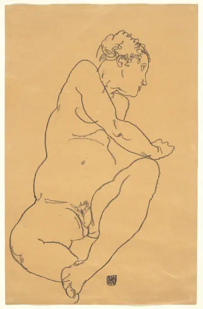 Female Nude Bending to the Left