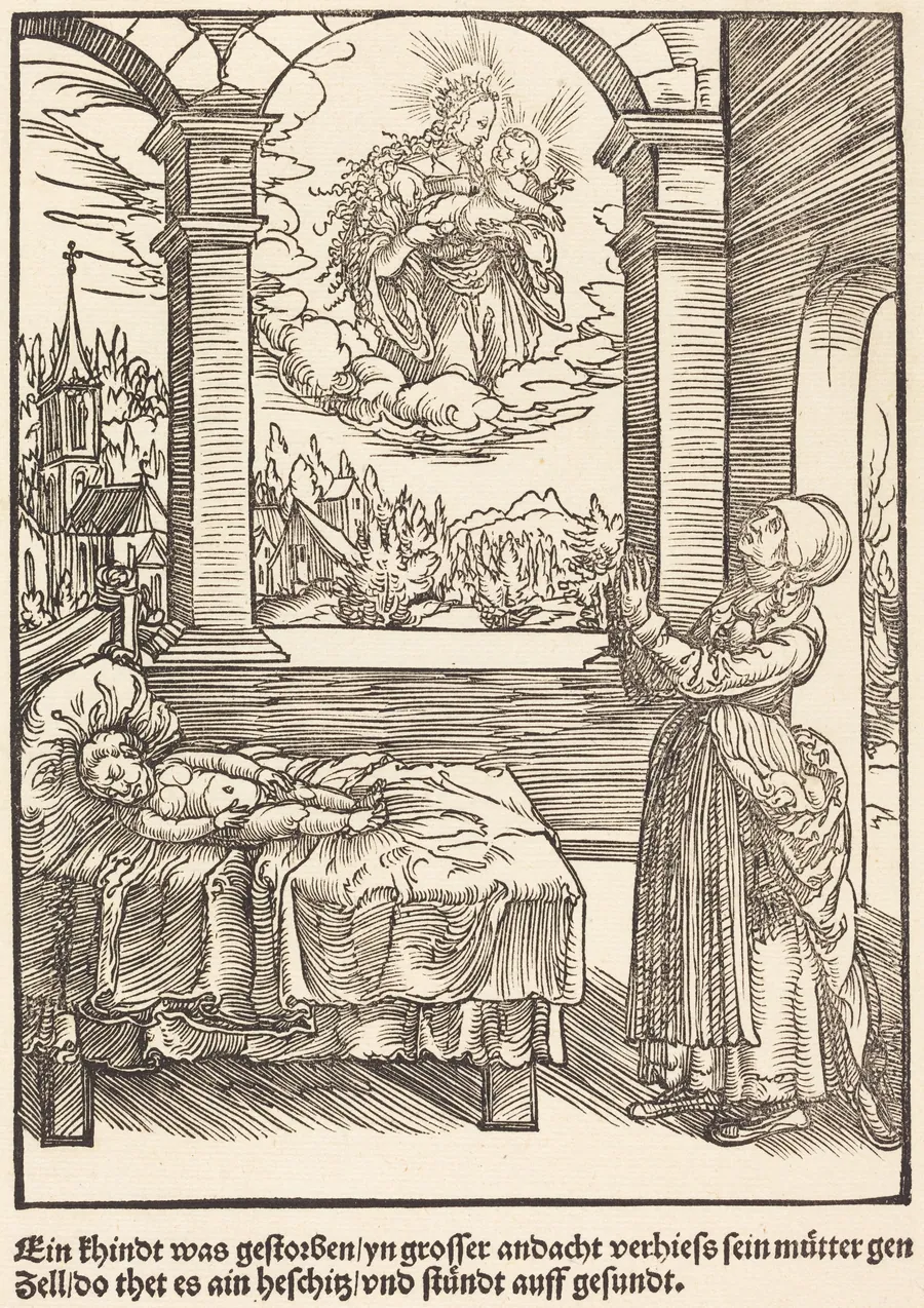 Ein Khindt was gestorben ... by Master of the Miracles of Mariazell