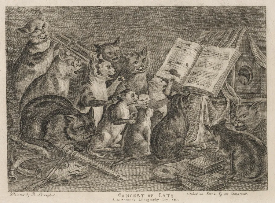 Concert of Cats by Rudolph Ackermann