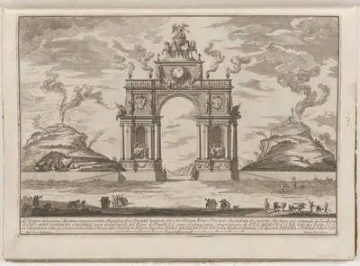 The Prima Macchina for the Chinea of 1756: A Triumphal Arch between Mount Etna and Mount Vesuvius