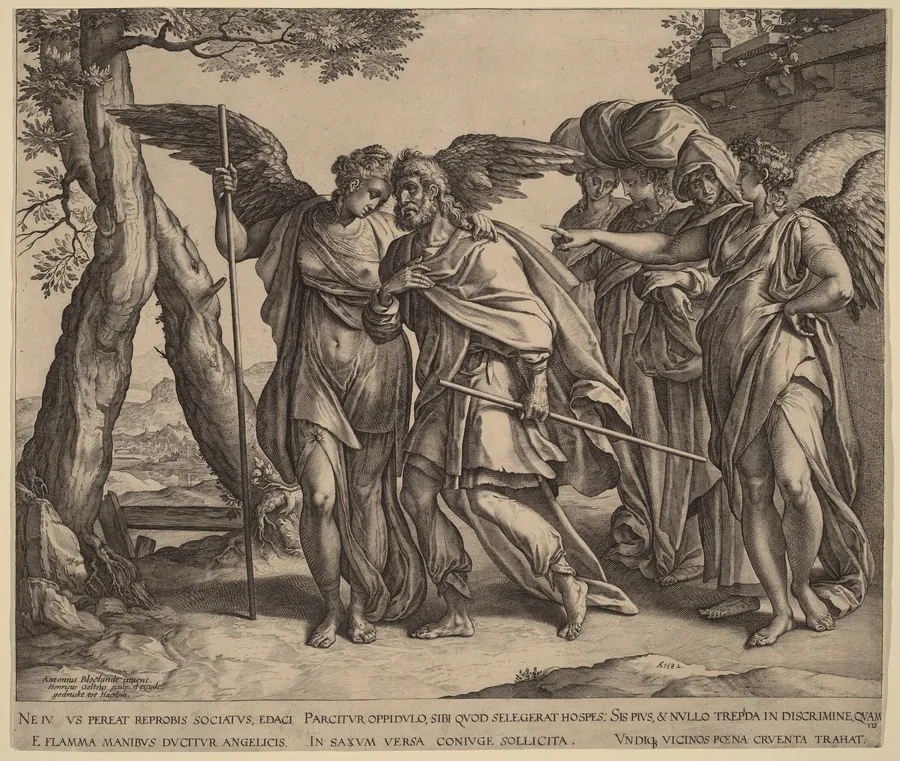 Lot and His Daughters Leaving Sodom by Hendrick Goltzius