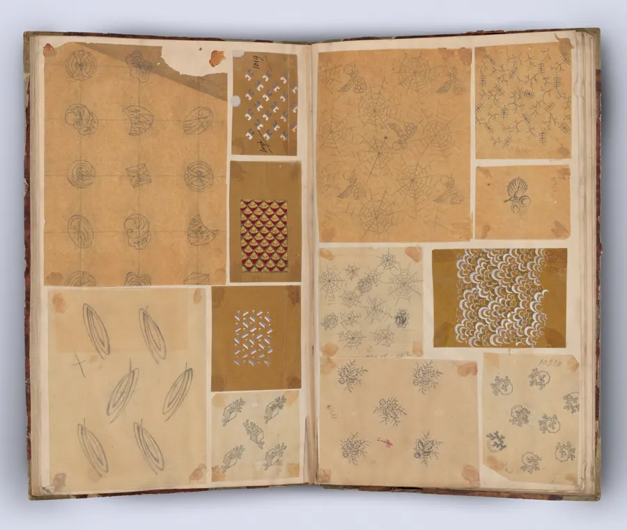 Scrapbook with Textile Patterns on Transfer Paper by Anonymous, French, 19th century