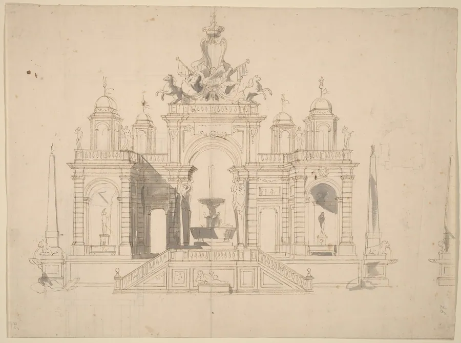 Study for "The Seconda Macchina for the Chinea of 1754: An Allegory of Waterworks" by Paolo Posi