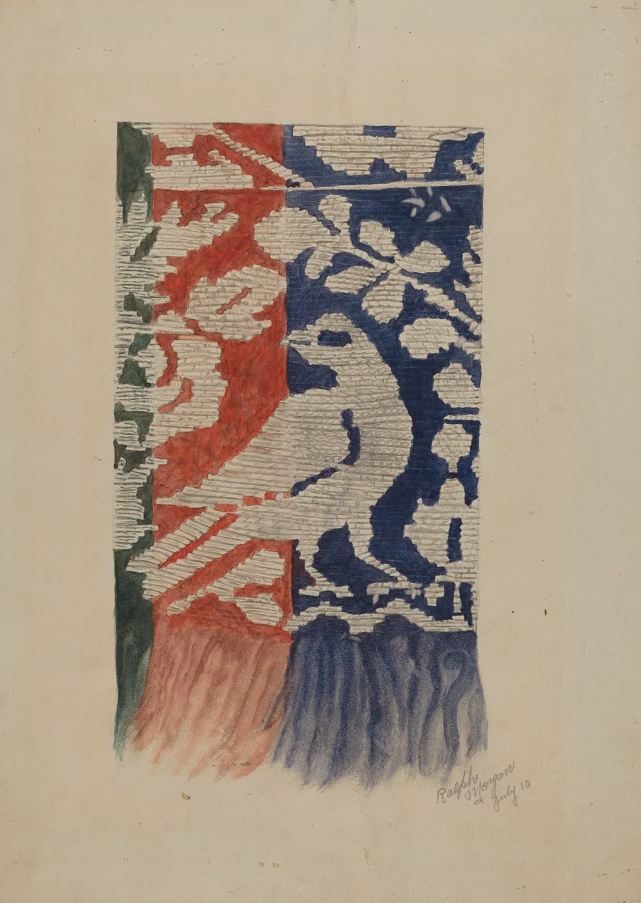 Jacquard Coverlet (Detail) by Ralph N. Morgan