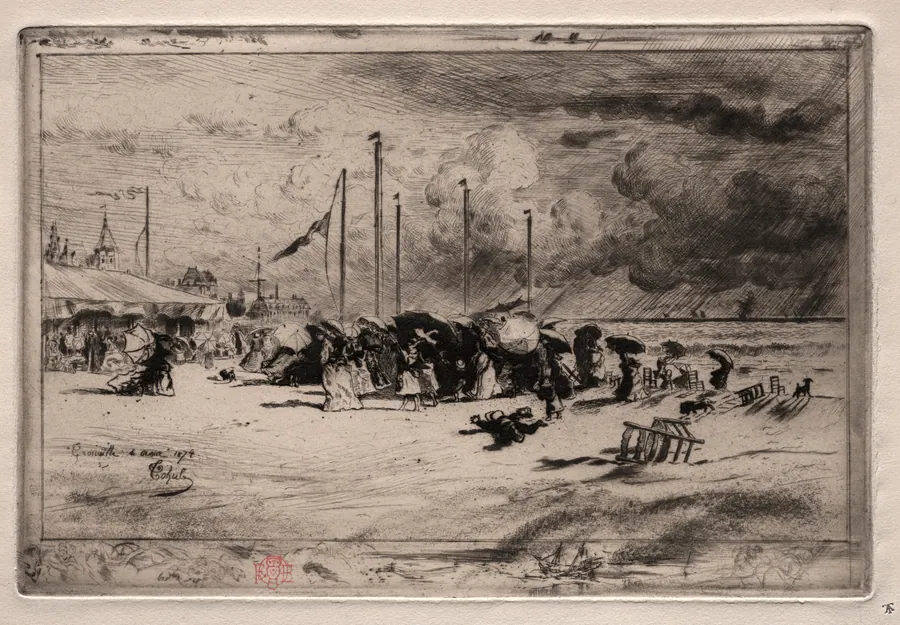 A Squall at Trouville by Félix Hilaire Buhot