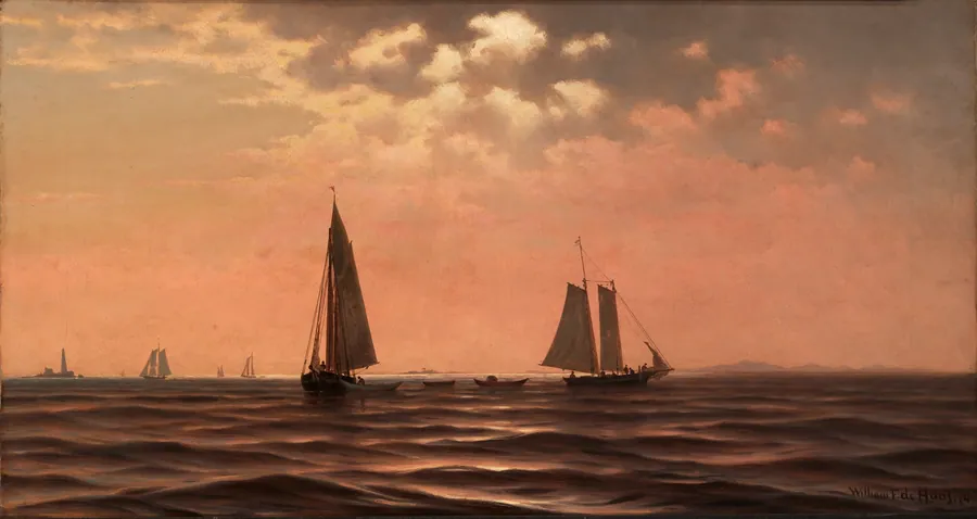 Afternoon on Saco Bay, Coast of Maine by William Frederick De Haas, born Rotterdam, Netherlands 1830-died at sea near Fayal, Azores 1880