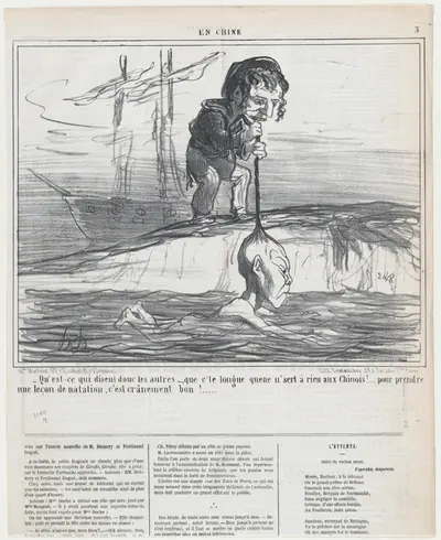 Qu-est-ce qui disent donc les autres..., from En Chine, published in Le Charivari, December 20, 1858