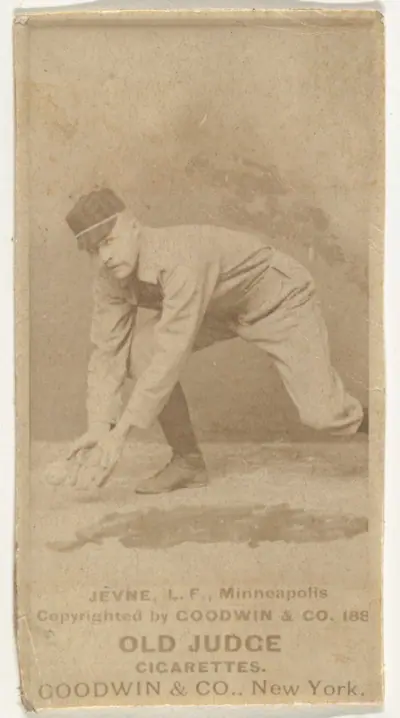 Frederick B. "Ned" Jevne, Left Field, Minneapolis, from the Old Judge series (N172) for Old Judge Cigarettes