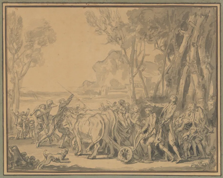 A Farmer Entrusting the Plow to His Son by Jean-Baptiste Greuze