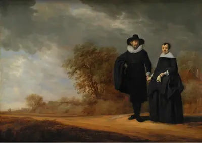 Borgmester Cornelis Damasz. van der Gracht og hustru, Jopken Jacobs, i et landskab